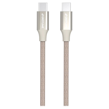 Cablu Împletit USB-C / USB-C GreyLime - 2m - Bej
