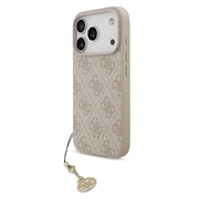 Husă hibridă iPhone 17 Pro Guess 4G Charm - compatibilă cu MagSafe - roz