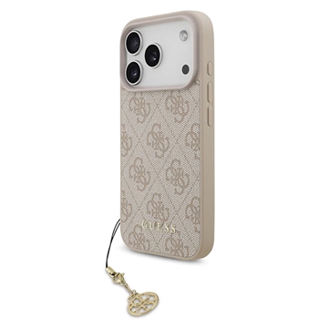 Husă hibridă iPhone 17 Pro Guess 4G Charm - compatibilă cu MagSafe - roz