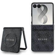 Husă inelară colorată Guess 4G Samsung Galaxy Z Flip8 - Compatibil MagSafe - Negru