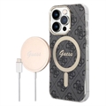 Husă & Încărcător Wireless iPhone 14 Pro Max - Guess 4G Edition Bundle Pack