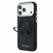 Husă MagSafe iPhone 18 Pro Guess 4G Ring Stand - Negru