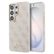 Husă magnetică Samsung Galaxy S26 Ultra Guess 4G Script Metal Logo - Roz