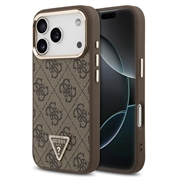 Husă MagSafe iPhone 18 Pro Max Guess 4G Strass Triangle Logo Gold Frame - maro