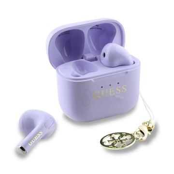 Guess Charm Căști True Wireless cu efect lucios și logo clasic imprimat - Violet