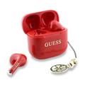 Guess Charm Căști True Wireless cu efect lucios și logo clasic imprimat - roșu