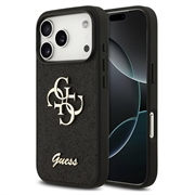 Husă iPhone 18 Pro - Guess Fixed Glitter 4G Metal Logo - Negru