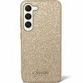 Husă Hibrid Samsung Galaxy S24 - Guess Glitter Flakes Metal Logo - Auriu