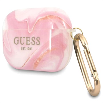 Husă TPU AirPods Pro - Guess Marble Collection - Roz
