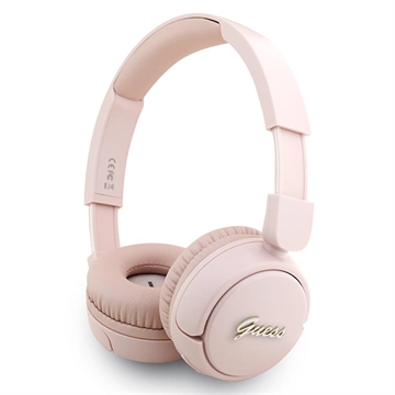 Guess Metal Logo Script Bluetooth 5.3 Căști On-Ear - Roz