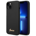 Husă Silicon iPhone 14 - Guess Metal Logo (Ambalaj Deschis - Excelent) - Negru