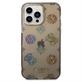 Husă Hibrid iPhone 14 Pro - Guess Peony Glitter - Negru