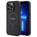 Husă Hibrid iPhone 15 Pro - Guess Saffiano - Compatibil MagSafe - Negru