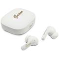 Căști true wireless Guess Script Metal Logo și traducere în timp real - Alb