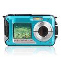 HD368 Camera digitală rezistentă la apă Full HD 2.7K 48MP 16X Camera subacvatică cu ecran dublu - Albastru