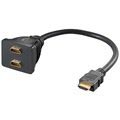 Adaptor HDMI / 2x HDMI - Contacte Placate Cu Aur - 10cm