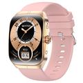 Ceas inteligent HK80 cu ecran curbat AMOLED, apel Bluetooth, monitor de sănătate și NFC - Gold