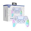 HS-PS5230 - Controler de jocuri fără fir cu giroscop pe 6 axe și afișaj RGB pentru PlayStation 5/PC - Alb