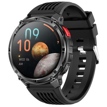 HT33 Smartwatch Bluetooth pentru monitorizarea sănătății cu limba daneză - Ecran IPS de 1,7" - Negru