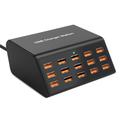 HW15 Stație de încărcare USB cu 15 porturi și afișaj digital - 100W - Negru