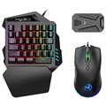 Set Gaming Mobil HXSJ - Tastatură, Mouse, Hub - RGB