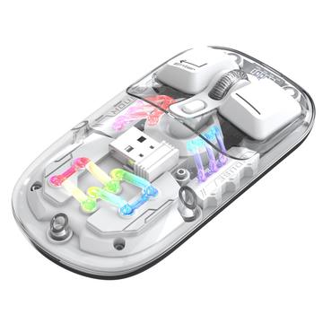 HXSJ T200 Mouse Bluetooth fără fir cu două moduri de funcționare și iluminare RGB