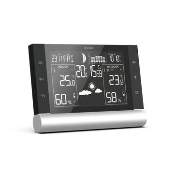 Hama Black Line Plus Stație meteo cu ceas cu alarmă