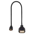 Cablu adaptor Hama Flexi-Slim MicroUSB OTG - 0,15 m - Negru