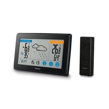 Stație meteo Hama Touch cu senzor wireless pentru exterior - negru