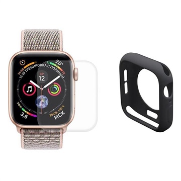 Set de protecție completă Hat Prince Apple Watch Series SE (2022)/SE/6/5/4 - 44 mm - negru