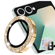 Geam Protecție Obiectiv Camera Samsung Galaxy Z Flip8 - Hat Prince Glitter - Auriu