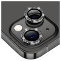 Geam Protecție Obiectiv Camera iPhone 14/14 Plus - Hat Prince Glitter - Negru