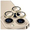 Geam Protecție Obiectiv Camera iPhone 14 Pro/14 Pro Max - Hat Prince Glitter - Auriu