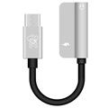 Adaptor audio Hat Prince HC-13 USB-C / 3,5 mm și tip C - argintiu