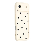iPhone Air Husă TPU rezistentă la șocuri cu model de inimă și margini ridicate - alb