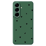 Samsung Galaxy A37 Husă subțire din TPU cu model cu inimă - Verde / Negru