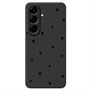 Samsung Galaxy A57 Husă subțire din TPU cu model cu inimă - negru