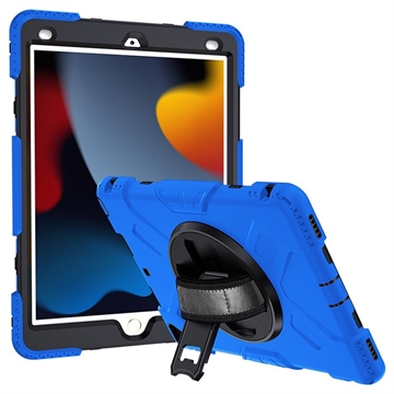 Husă Heavy Duty 360 - iPad 10.2 2019/2020 - Cu Curea De Mână - Albastru / Negru