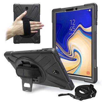 Husă Samsung Galaxy Tab S4 Heavy Duty 360 cu curea de mână - neagră