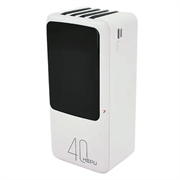 Hepu XL HP210 40000mAh Power Bank cu cabluri USB-C/Lightning/USB-A/MicroUSB - Alb