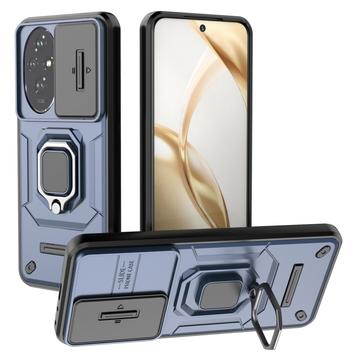 Husă Hibridă Honor 200 cu Inel Rotativ cu Ecran pentru Cameră - Albastru