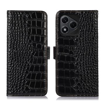 Husă Piele Portofel cu RFID Honor 400 Lite - Crocodile - Negru
