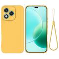 Husă din silicon lichid Honor 400 Lite cu curea de mana - Galben