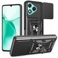 Husă Hibridă Honor 400 Lite cu Inel Rotativ cu Ecran pentru Cameră - Negru