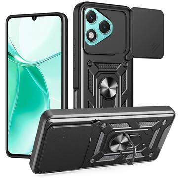 Husă Hibridă Honor 400 Lite cu Inel Rotativ cu Ecran pentru Cameră - Negru