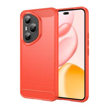 Husă TPU Brushed Honor 400 Pro - Fibră de Carbon - Roșu