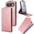 Husă verticală cu rabat și suport Honor 500 - Auriu Roze
