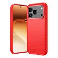 Husă TPU Brushed Honor 600/600 Pro - Fibră de Carbon - Roșu
