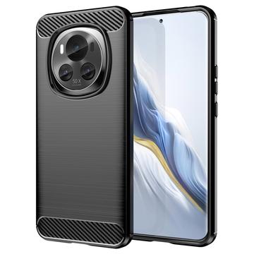 Husă TPU Brushed Honor Magic6 - Fibră de Carbon - Negru