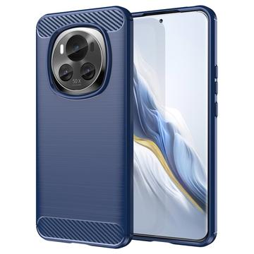 Husă TPU Brushed Honor Magic6 - Fibră de Carbon - Albastru